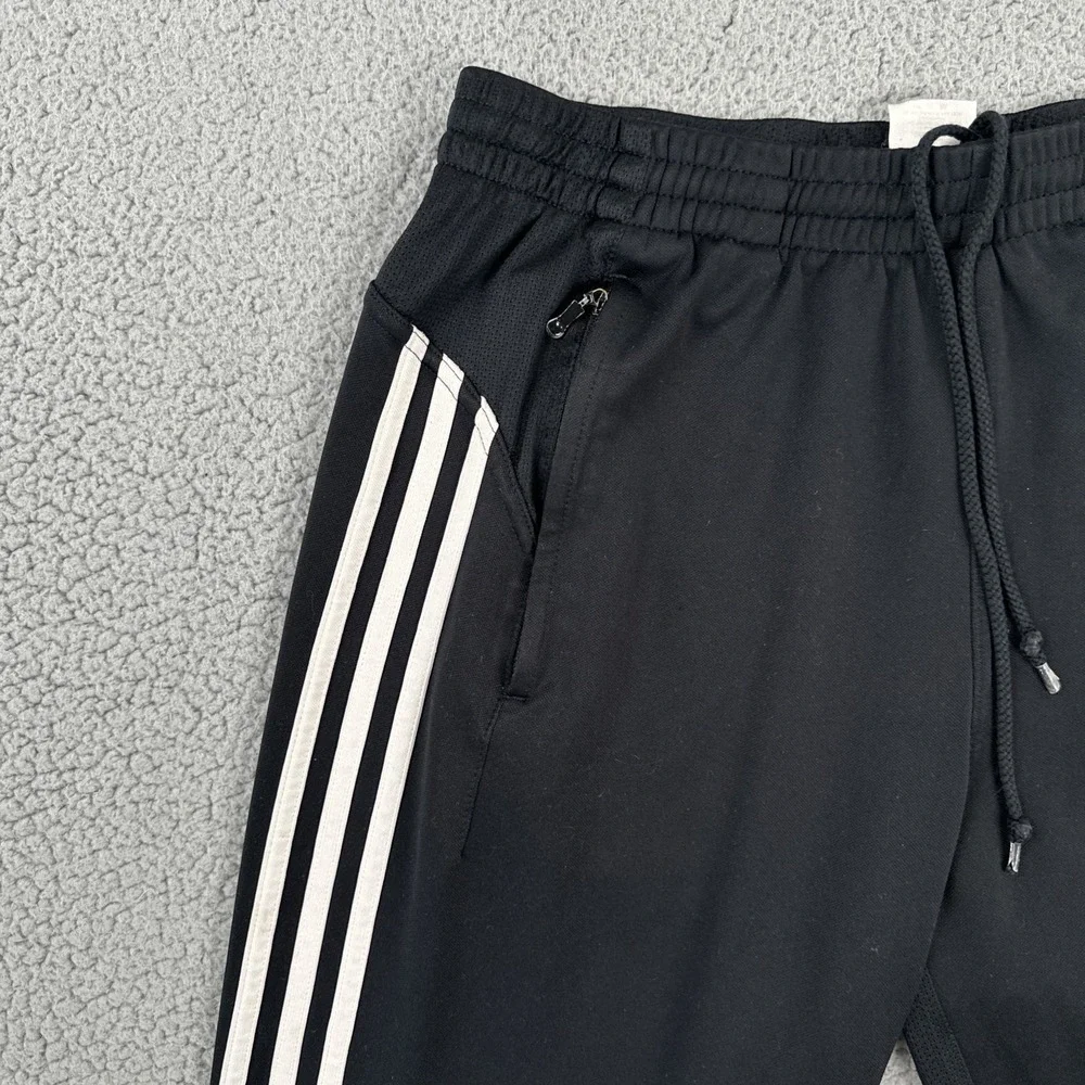 VTG Y2K Adidas Track Sweatpants Men Large Black Ankle Zip Logo Zipped Pockets